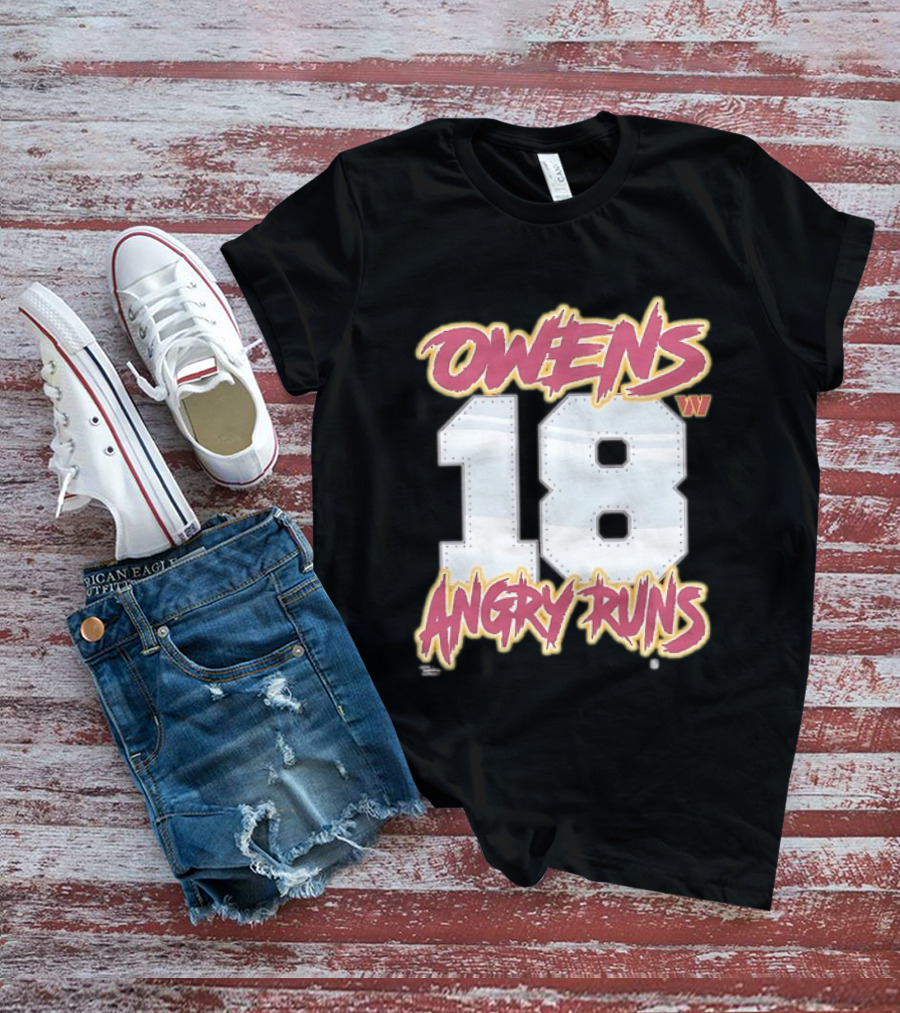 Owens 18 Washington Commanders Angry Runs Good Morning Football T-Shirt