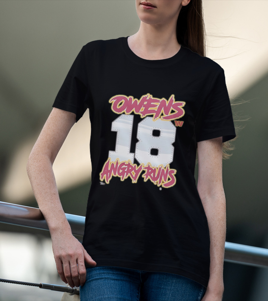 Owens 18 Washington Commanders Angry Runs Good Morning Football T-Shirt