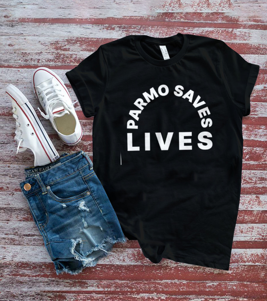 Parmo Saves Lives Teesside Middlesbrough Bold White T-Shirt