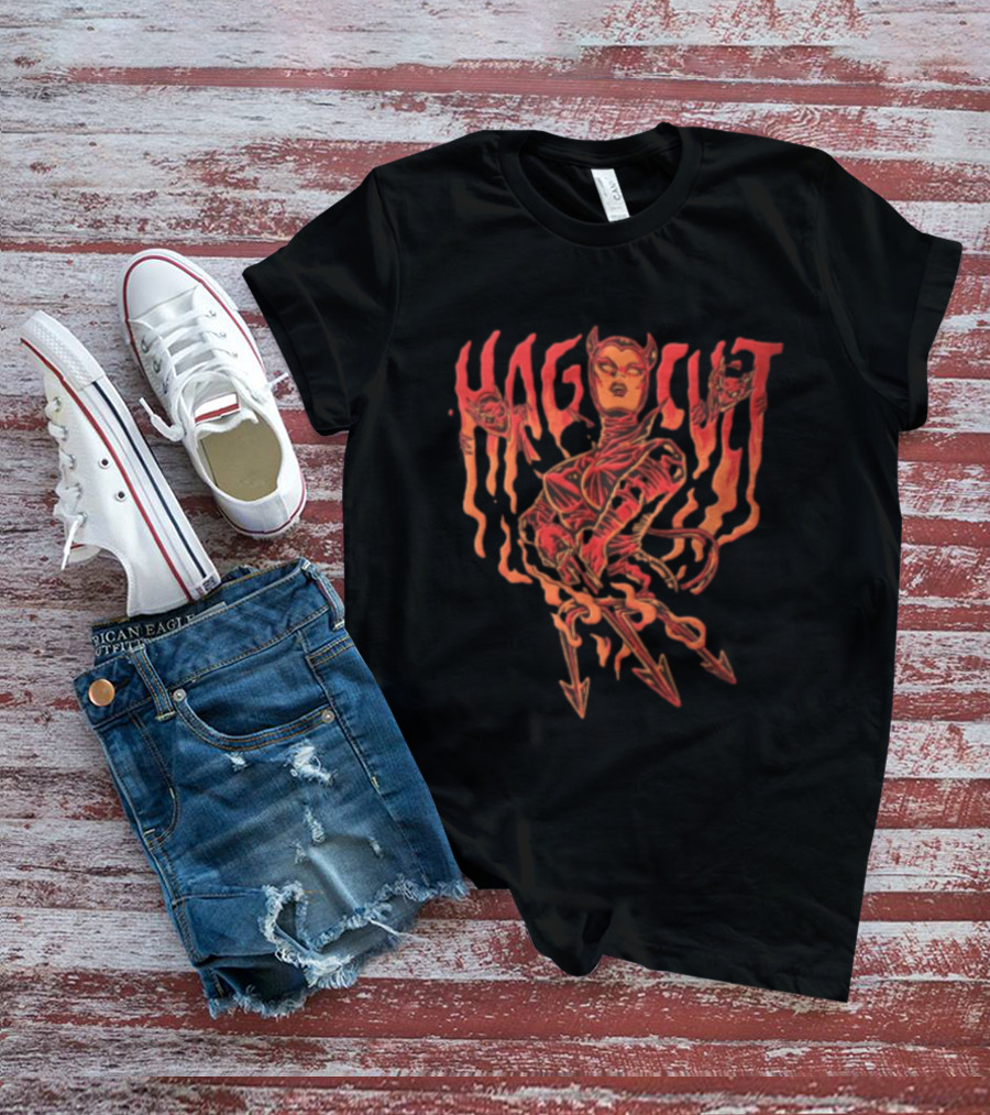 Hag Cult Demon Girl Trident Hellfire Occult T-Shirt