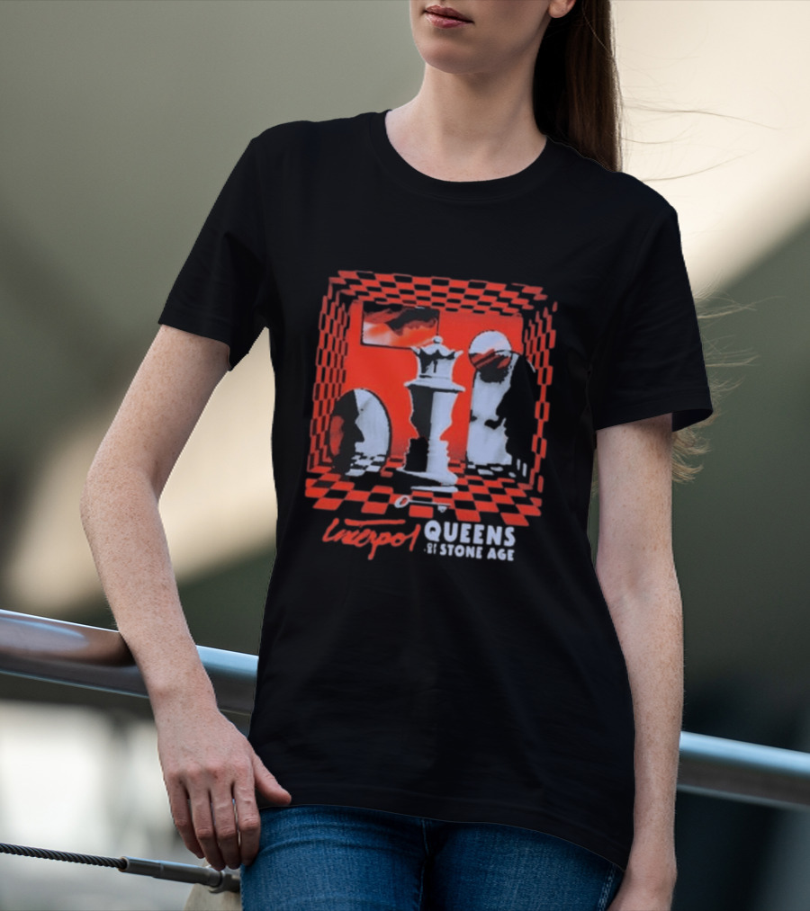 Interpol Gig At Estadio Ciudad De Los Deportes Mexico March 6 2027 Featuring Queens Of The Stone Age Chess Visuals T-Shirt
