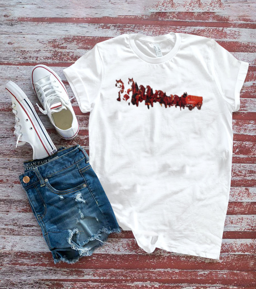 Budweiser Clydesdales Beer Wagon Team Horses T-Shirt