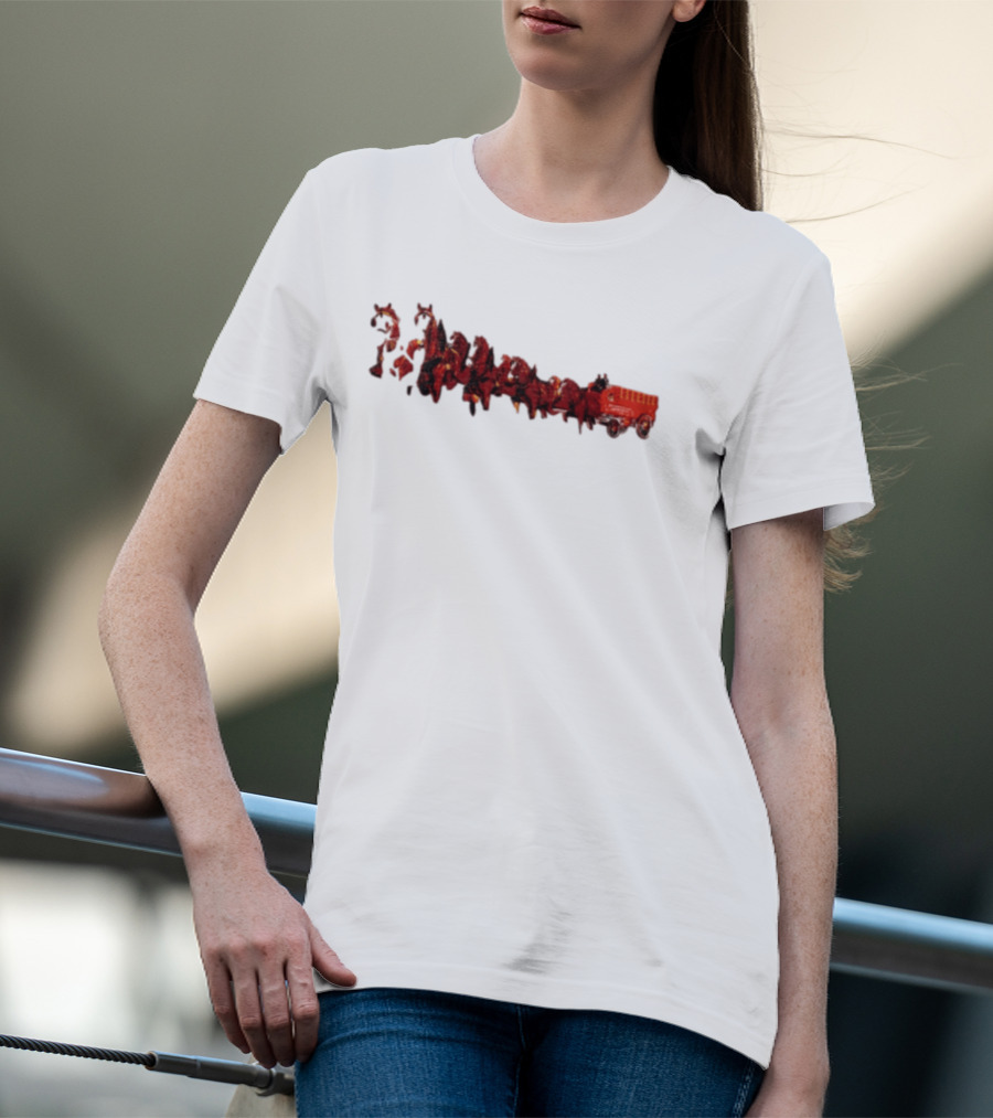 Budweiser Clydesdales Beer Wagon Team Horses T-Shirt