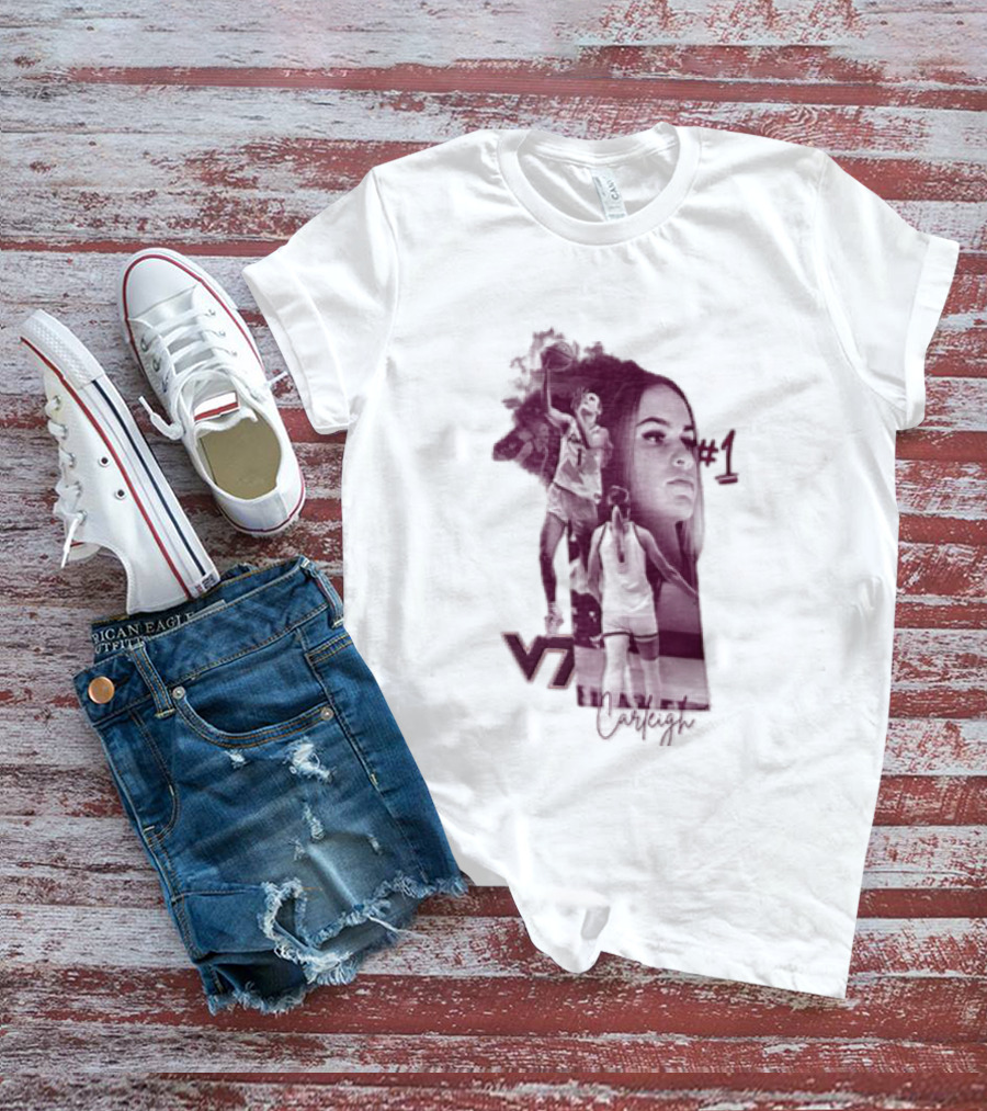 Carleigh Wenzel Virginia Tech Hokies Number 1 Let's Go Hokies Basketball Player VT T-Shirt