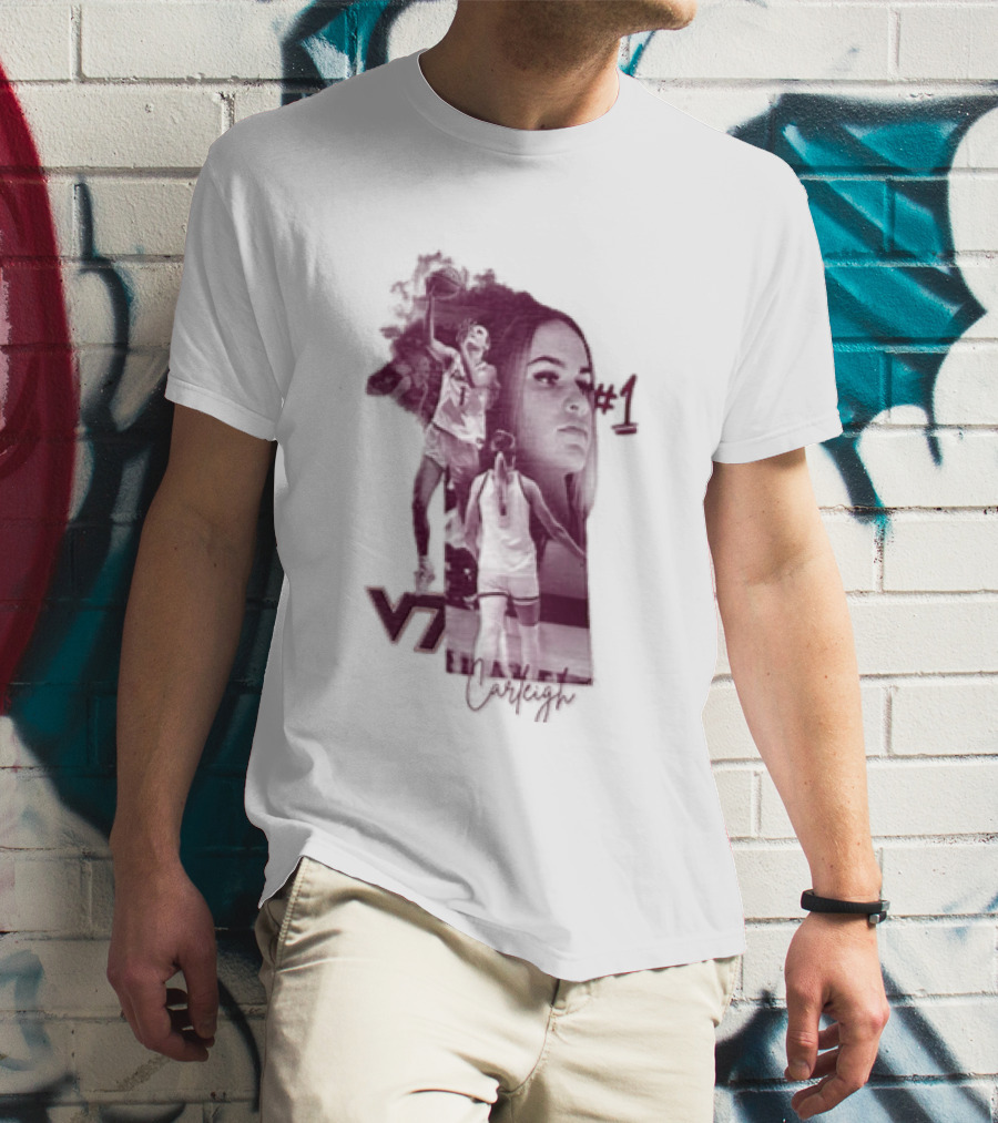 Carleigh Wenzel Virginia Tech Hokies Number 1 Let's Go Hokies Basketball Player VT T-Shirt