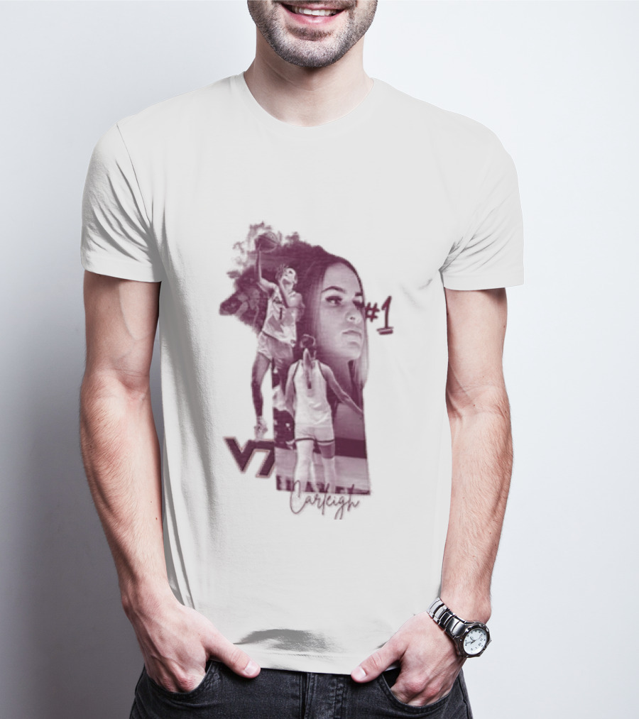 Carleigh Wenzel Virginia Tech Hokies Number 1 Let's Go Hokies Basketball Player VT T-Shirt
