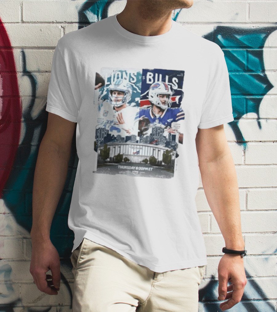 Jared Goff Detroit Lions Vs Josh Allen Buffalo Bills Thursday Night Football Week 02 6:30 PM ET T-Shirt