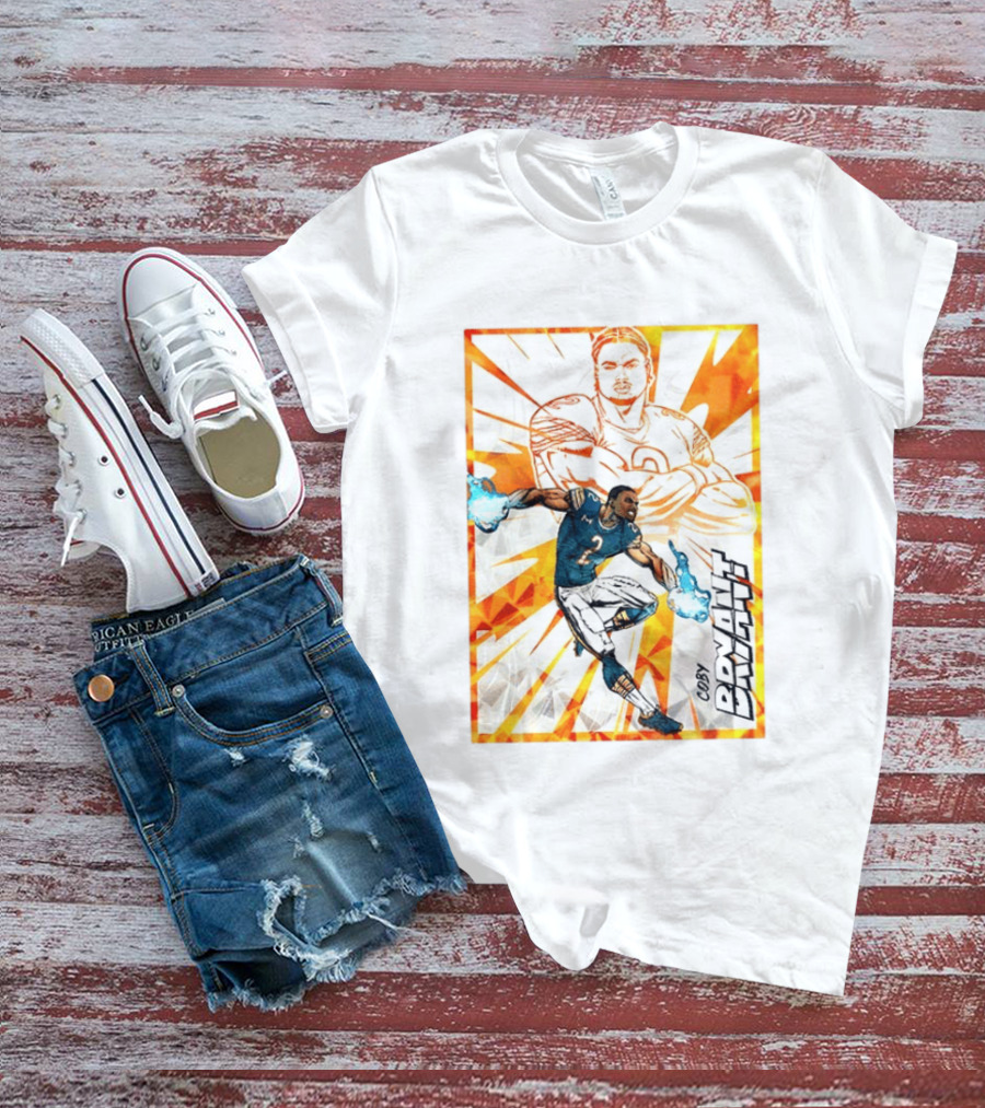 Coby Bryant Seattle Seahawks Football Card Dynamic Illustration With Chicago Bears T-Shirt