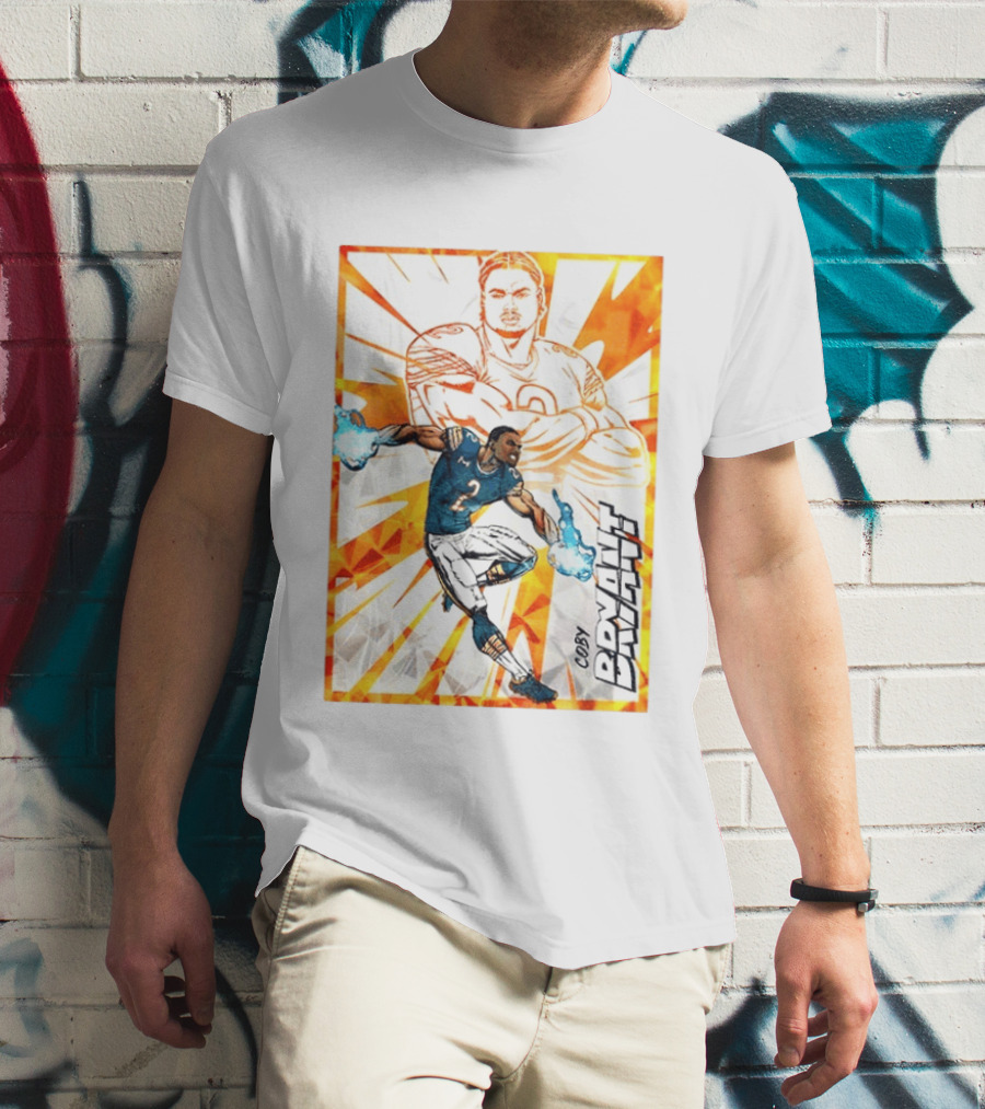 Coby Bryant Seattle Seahawks Football Card Dynamic Illustration With Chicago Bears T-Shirt