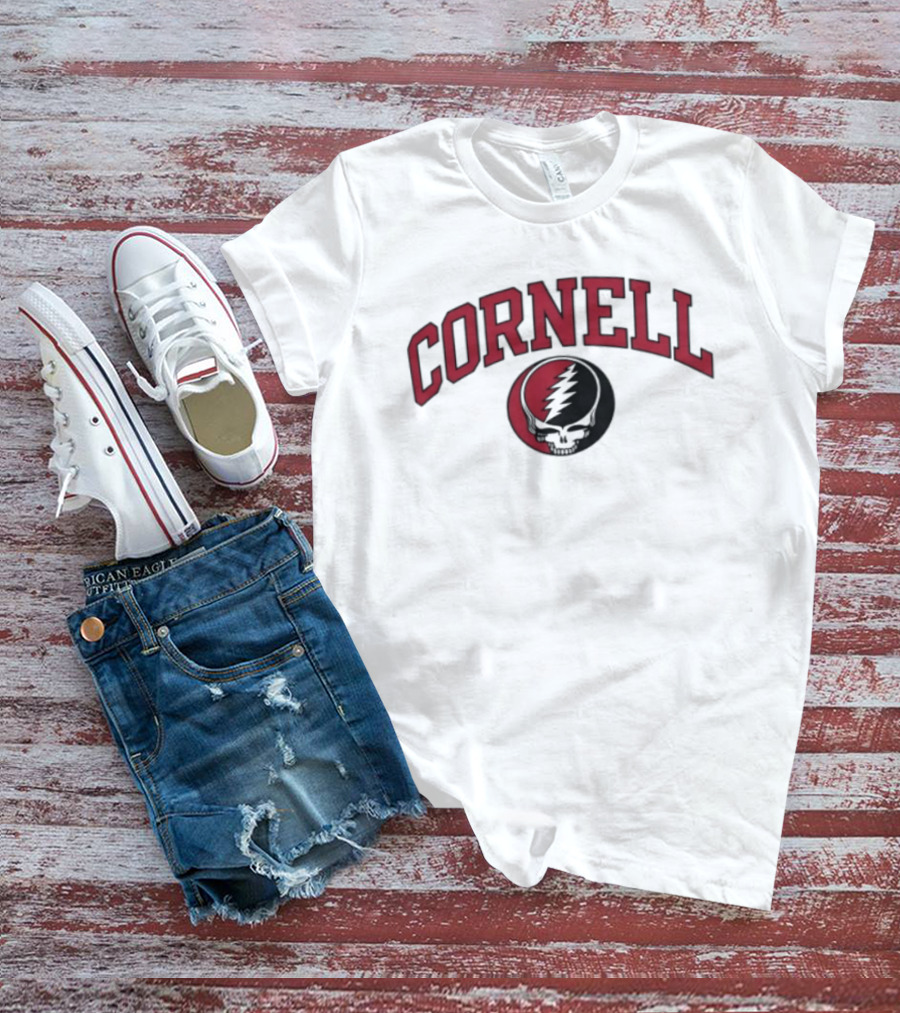 Cornell Football Grateful Dead Skull And Lightning Bolt Collaboration 2026 T-Shirt