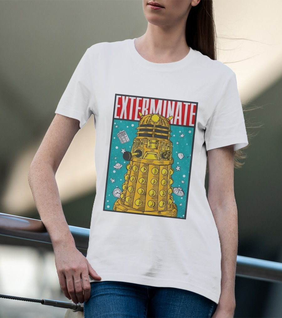 Doctor Who Dalek Exterminate Sci Fi BBC Classic Alien Robot T-Shirt