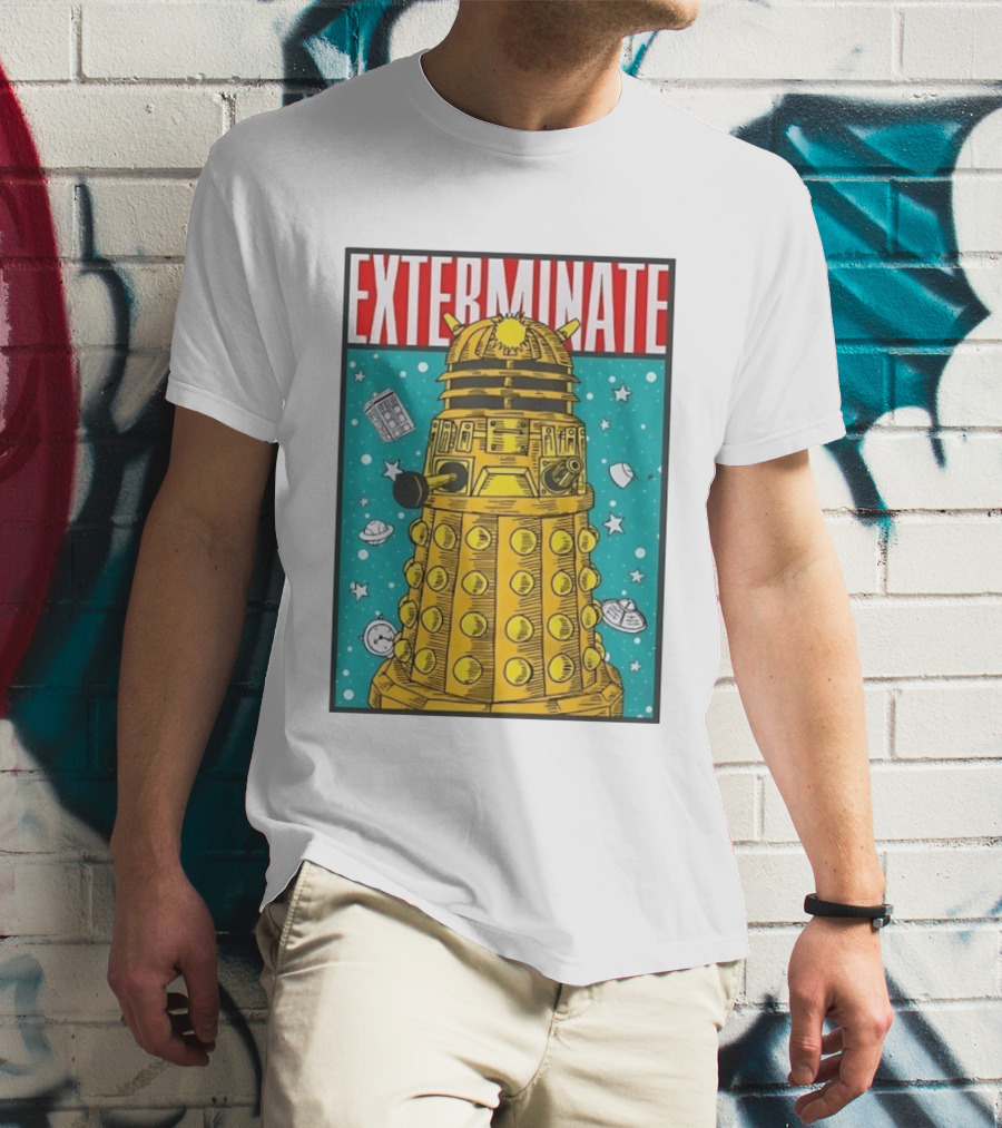 Doctor Who Dalek Exterminate Sci Fi BBC Classic Alien Robot T-Shirt