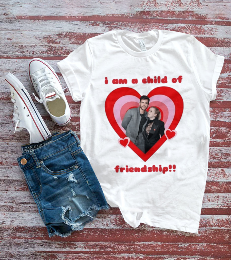Luke Newton Nicola Coughlan I Am A Child Of Friendship Heart T-Shirt