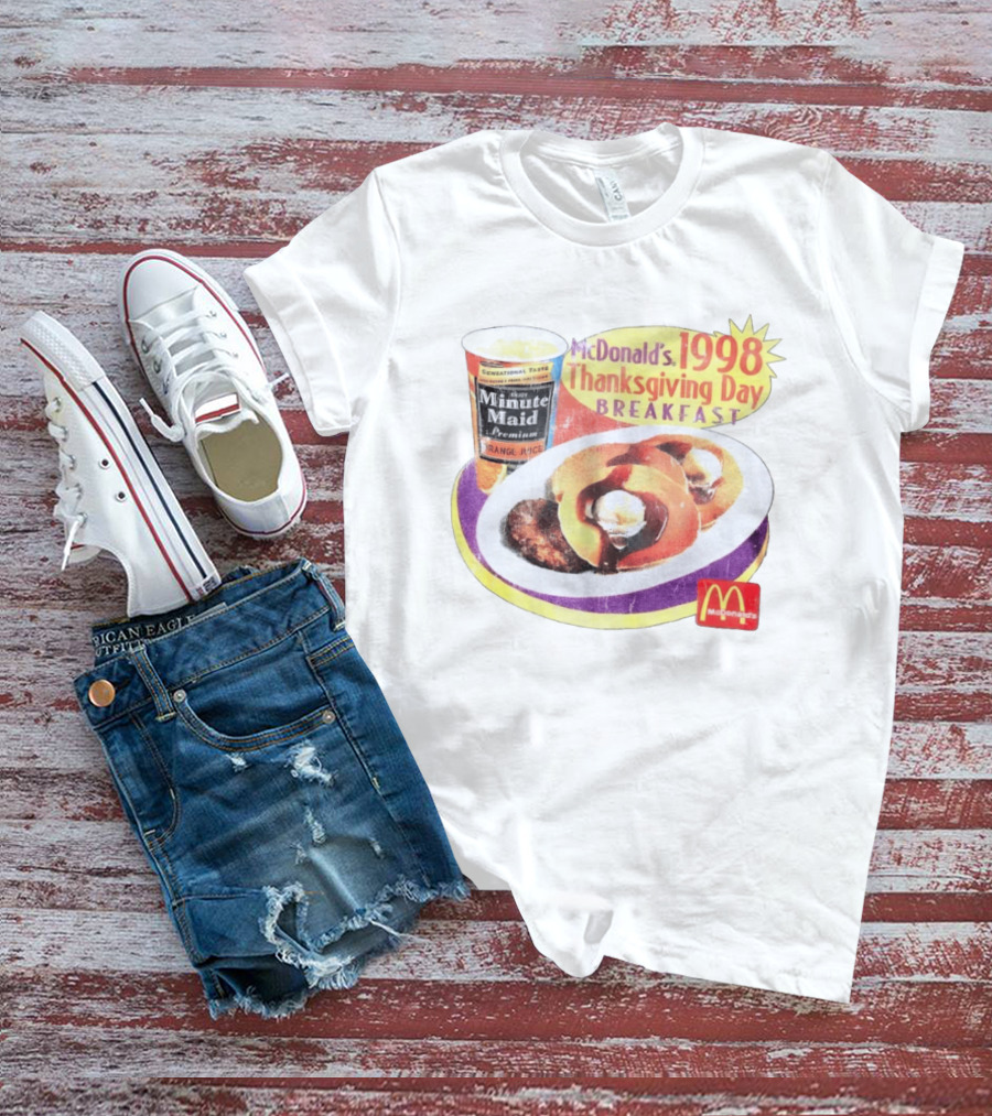Minute Maid Orange Juice McDonald's 1998 Thanksgiving Day Breakfast Burgers T-Shirt