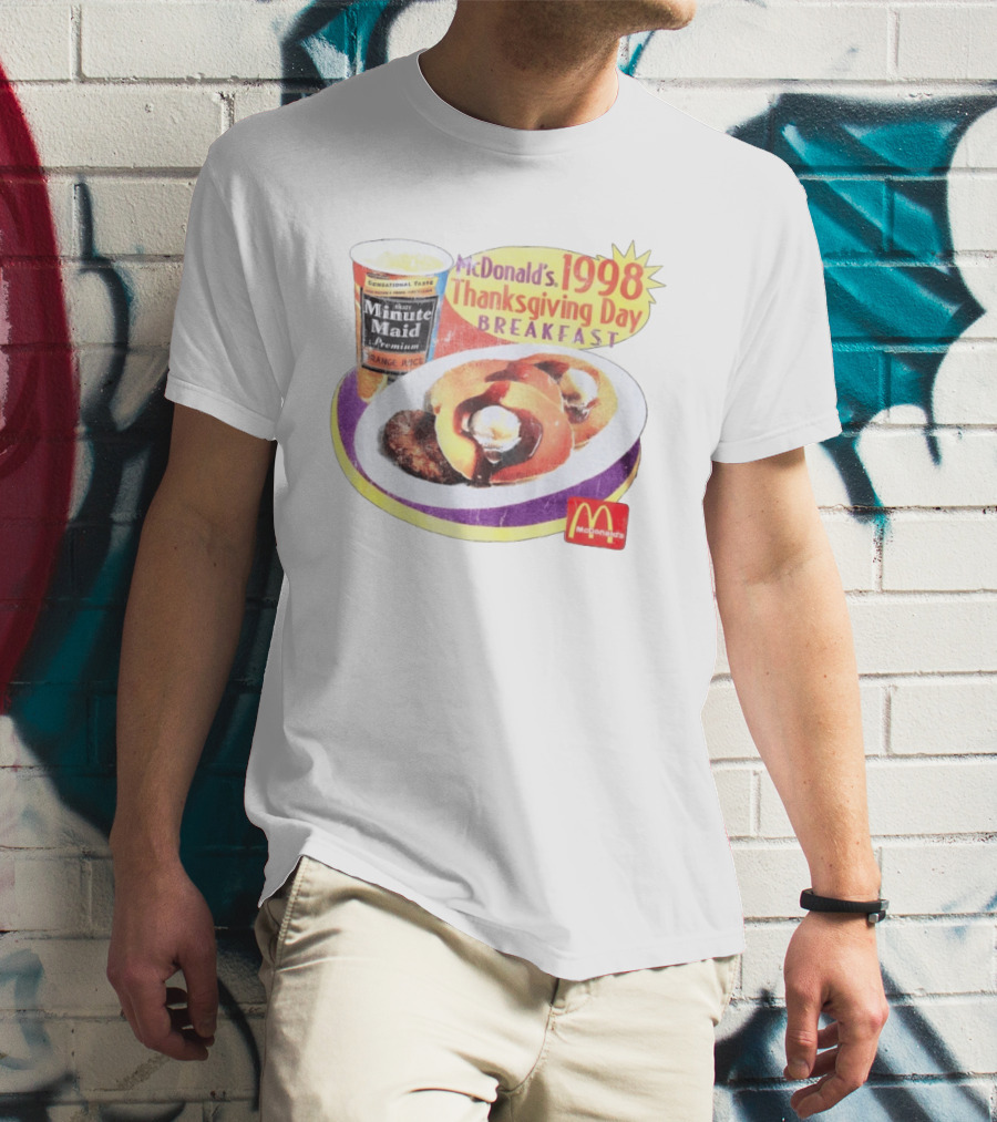 Minute Maid Orange Juice McDonald's 1998 Thanksgiving Day Breakfast Burgers T-Shirt