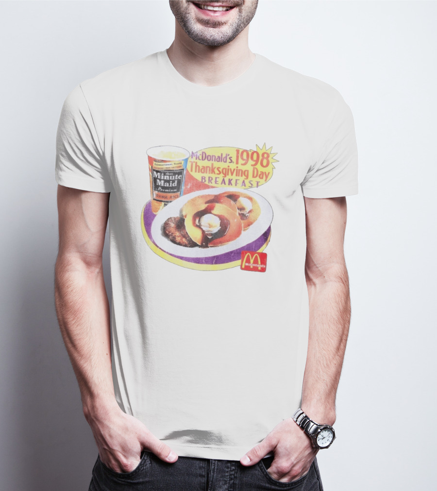 Minute Maid Orange Juice McDonald's 1998 Thanksgiving Day Breakfast Burgers T-Shirt