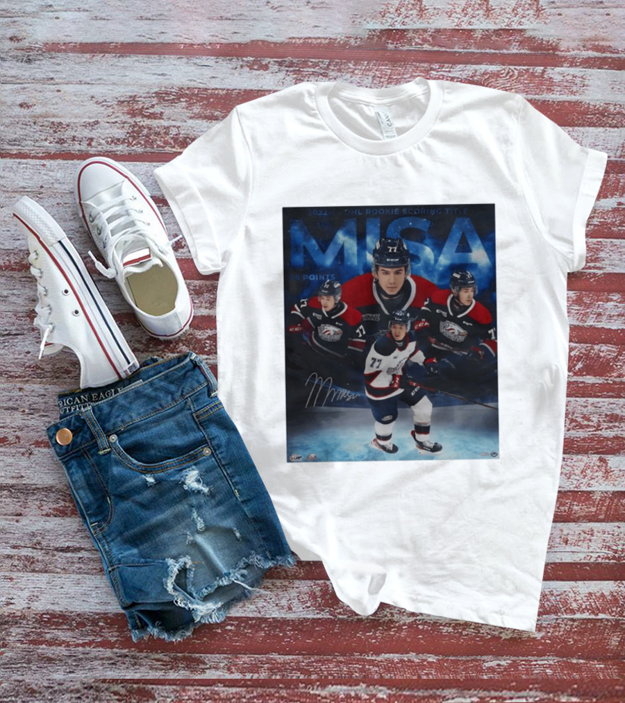 Michael Misa Saginaw Spirit 2022 23 OHL Rookie 56 Points T-Shirt