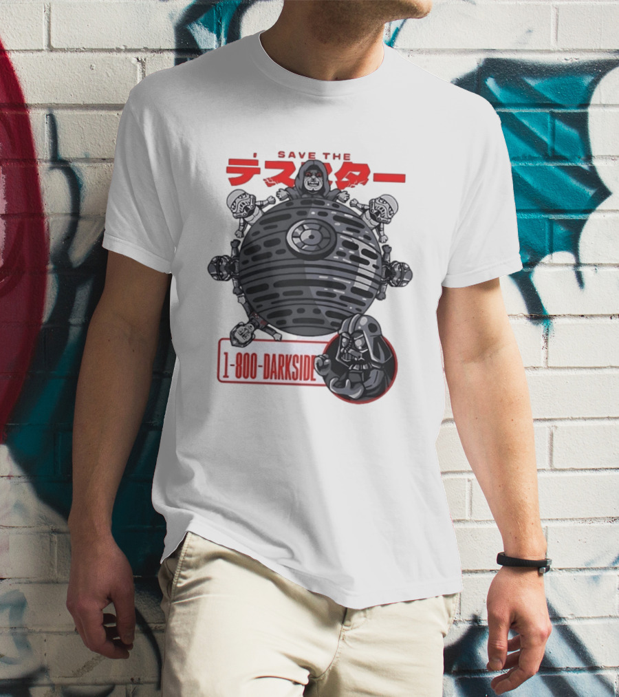 Save The Death Star 1 800 Darkside Star Wars Darth Vader And Stormtroopers T-Shirt