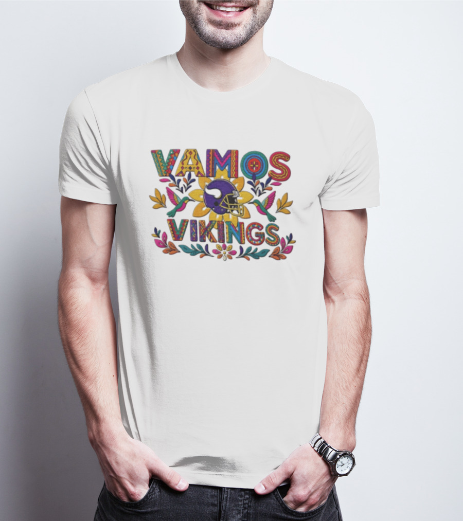 Minnesota Vikings Vamos Alebrije Football Helmet Floral T-Shirt