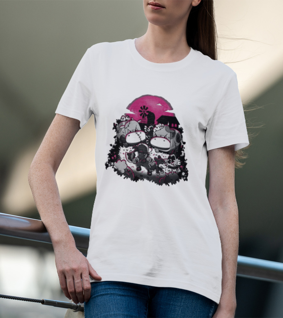 Harvest Moon Pete Zombie Farm Animals Horror Night Of The Living Farm Village T-Shirt