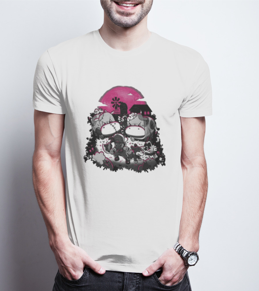 Harvest Moon Pete Zombie Farm Animals Horror Night Of The Living Farm Village T-Shirt