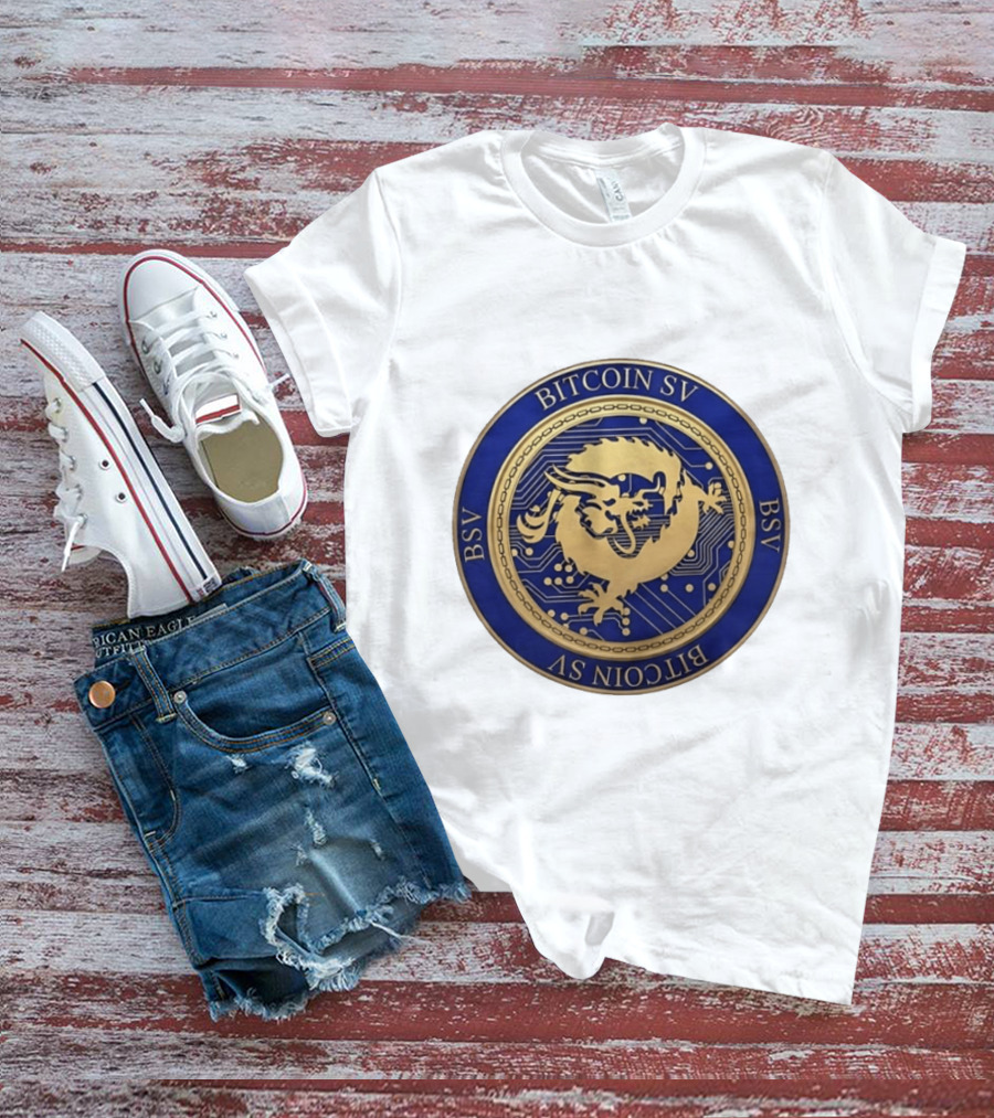 Bitcoin SV BSV Cryptocurrency Dragon Emblem My Pronouns Are All T-Shirt