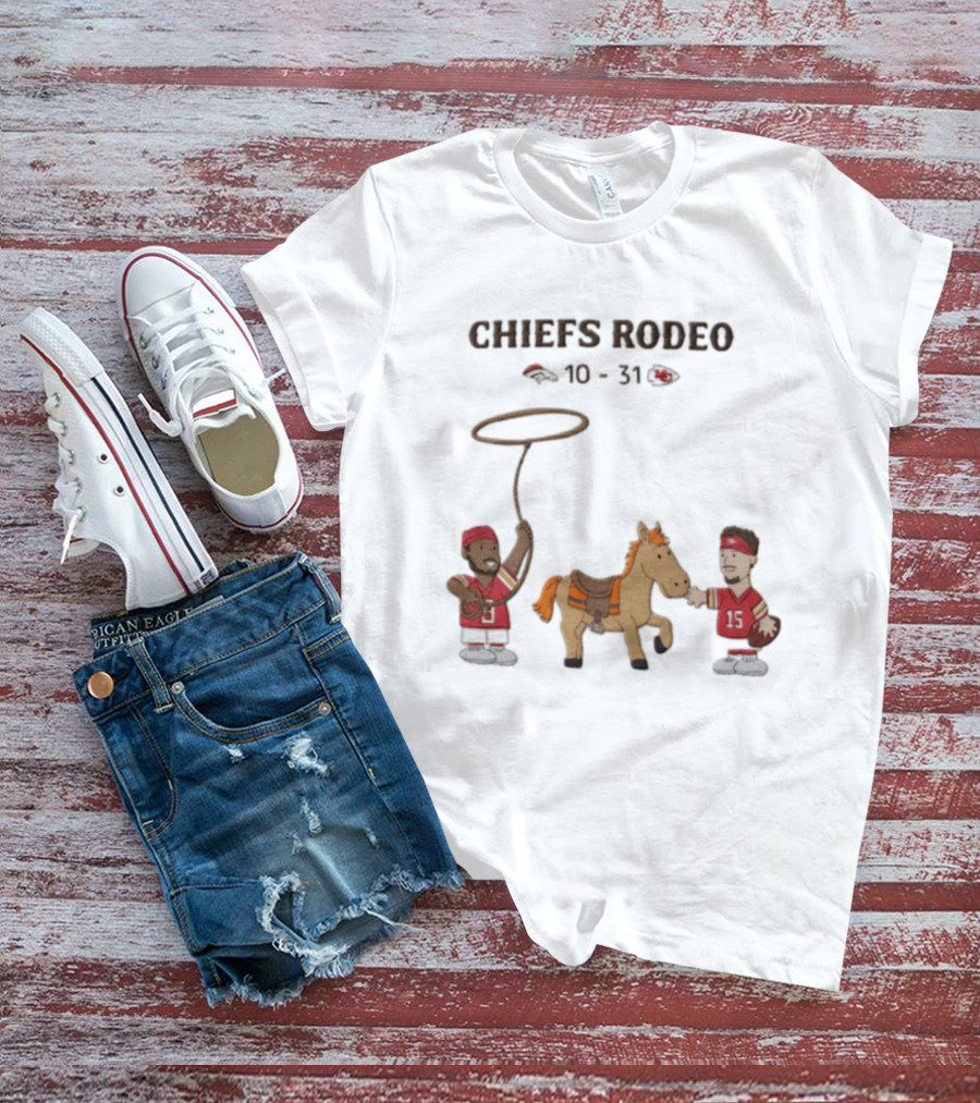 Patrick Mahomes Travis Kelce Chiefs Rodeo 10 31 Broncos T-Shirt