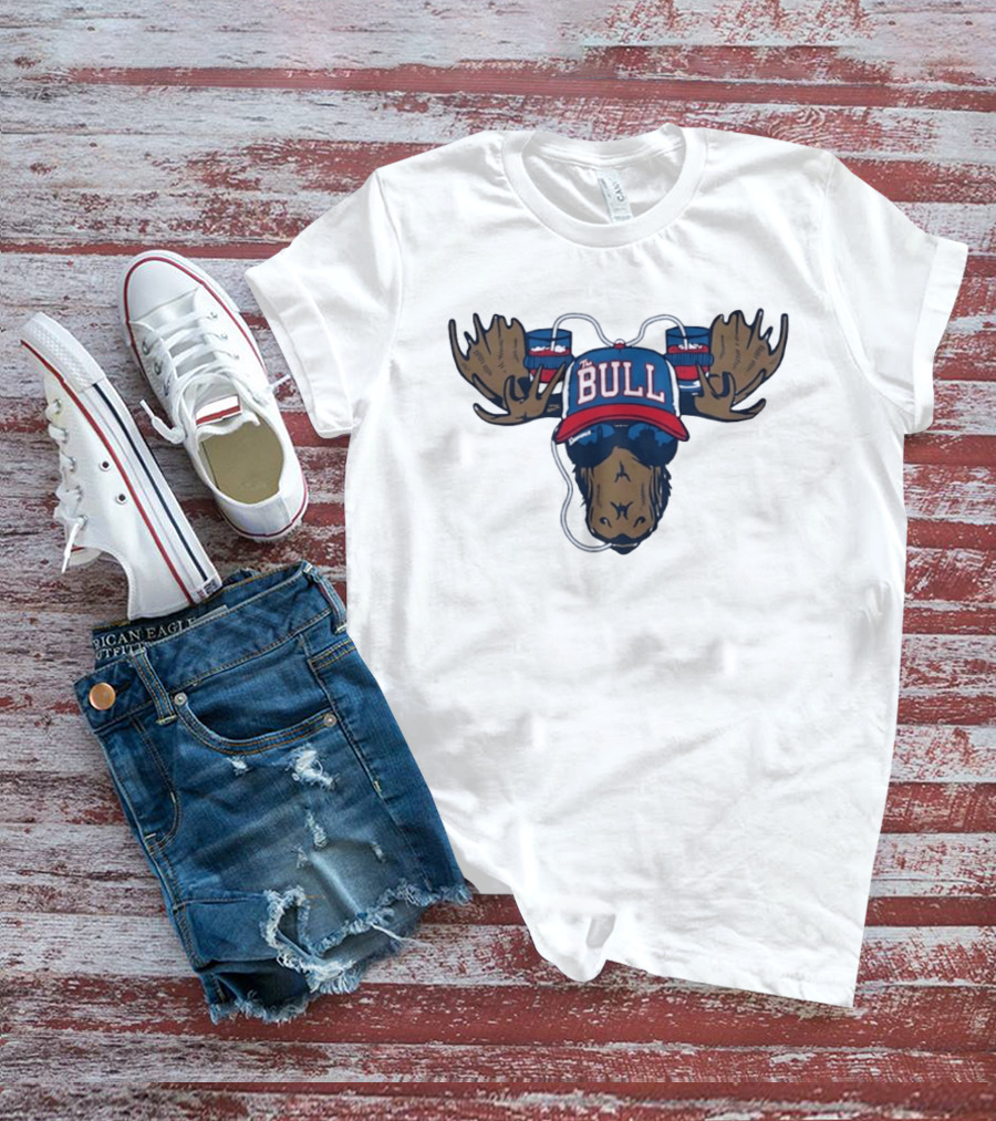 The Bull Moose Hat Beer Drinking Antlers T-Shirt
