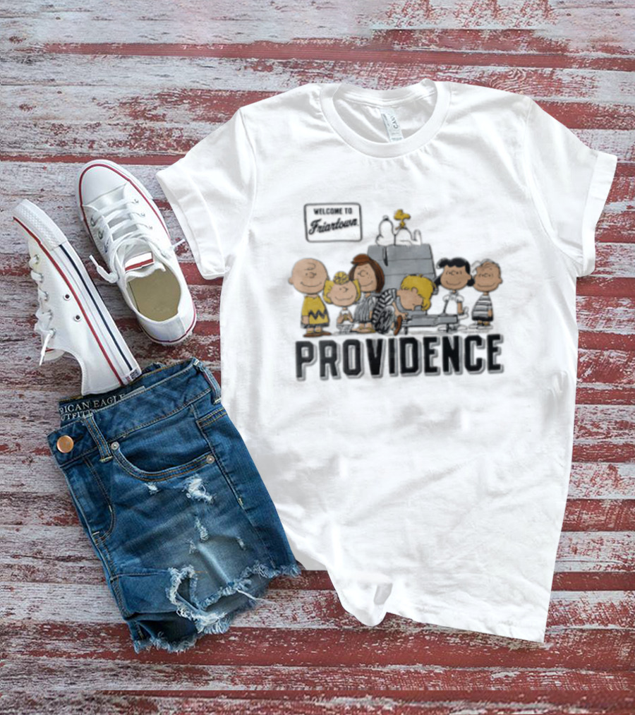Providence Friars Welcome To Friartown Peanuts Characters Snoopy Charlie Brown Piano Scene T-Shirt