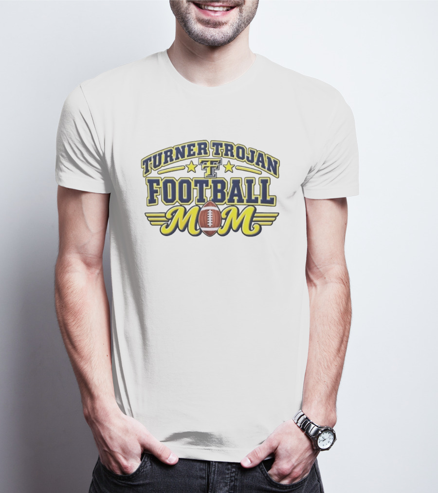 Turner Trojan Football Mom Team Spirit Game Day TT T-Shirt