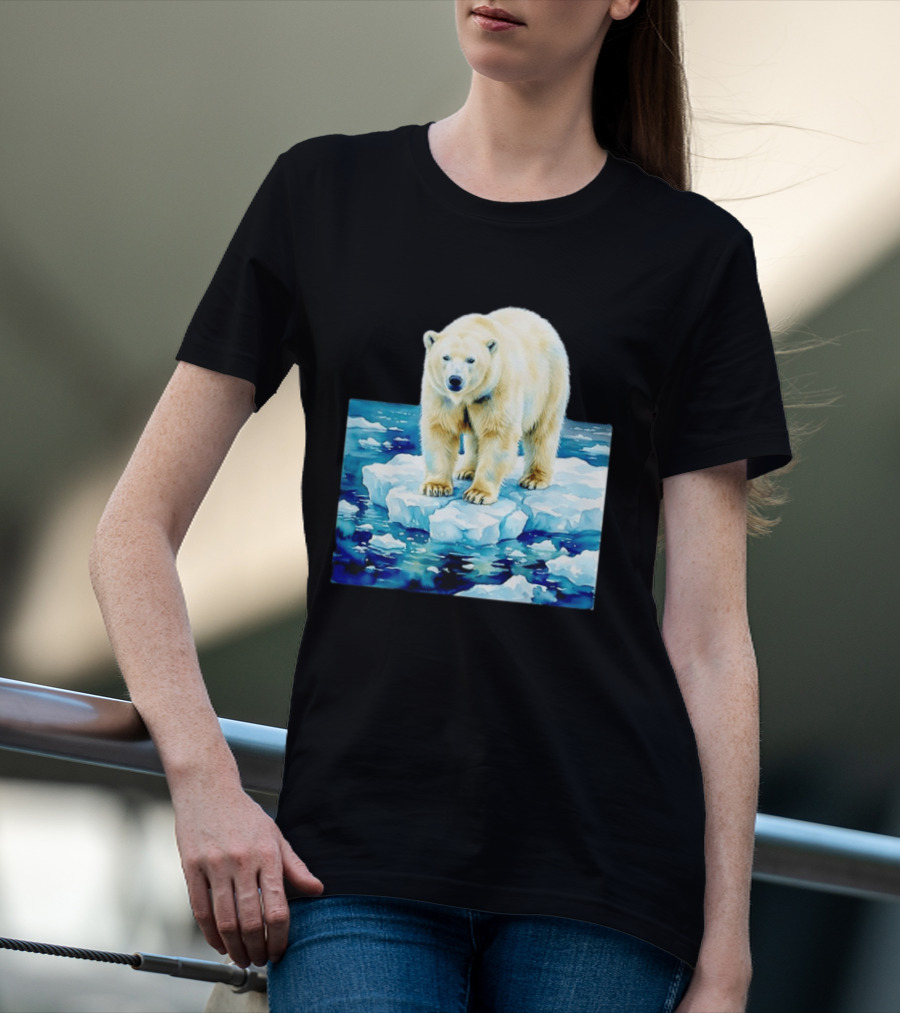 Majestic Polar Bear On Melting Iceberg Arctic Wildlife Scene T-Shirt
