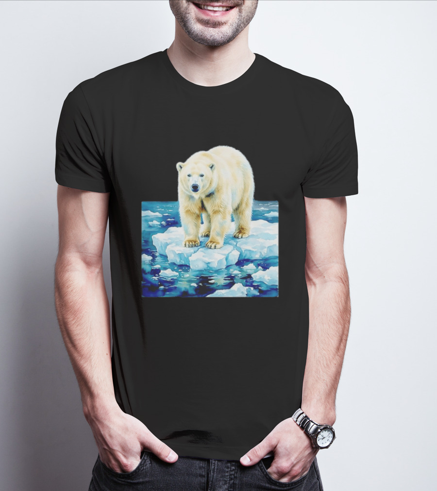 Majestic Polar Bear On Melting Iceberg Arctic Wildlife Scene T-Shirt