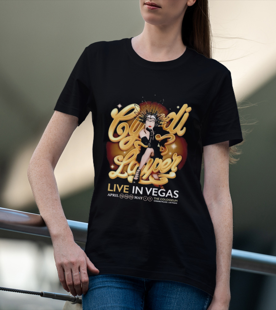 Cyndi Lauper Live In Vegas April May The Colosseum Caesars Palace T-Shirt