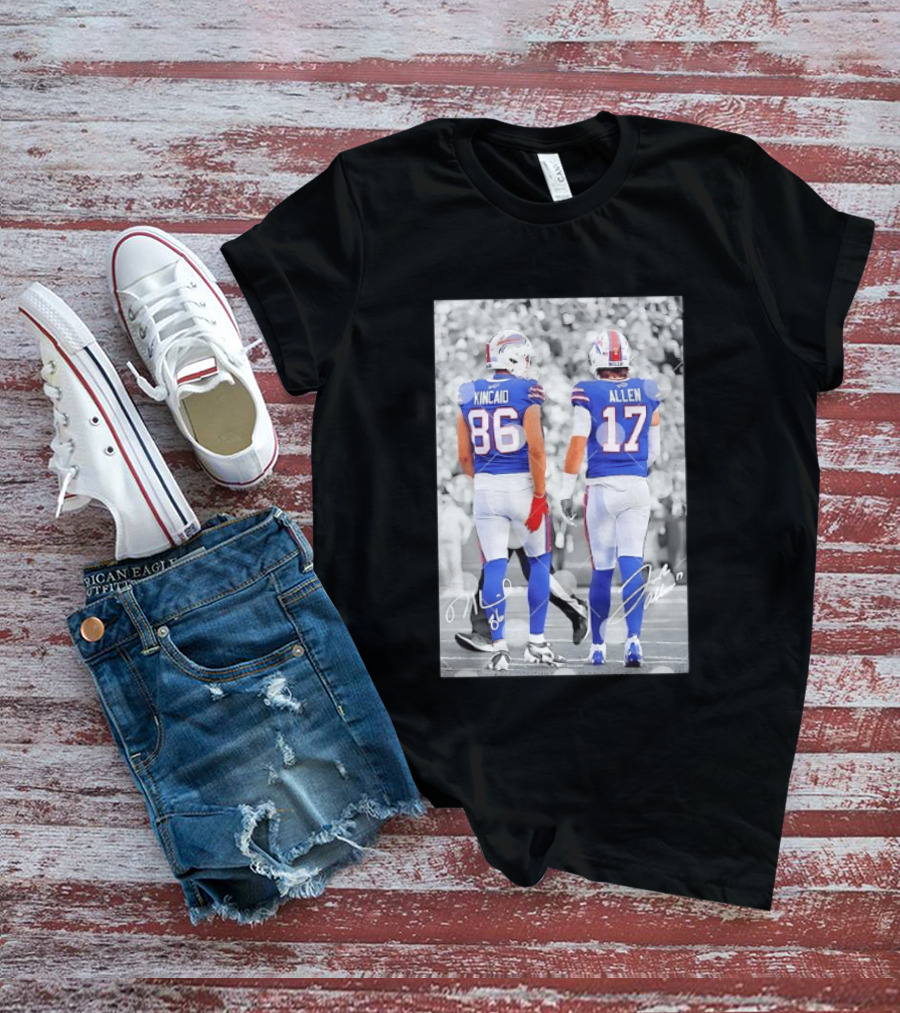 Buffalo Bills Dalton Kincaid 86 And Josh Allen 17 NFL Football Team Players T-Shirt