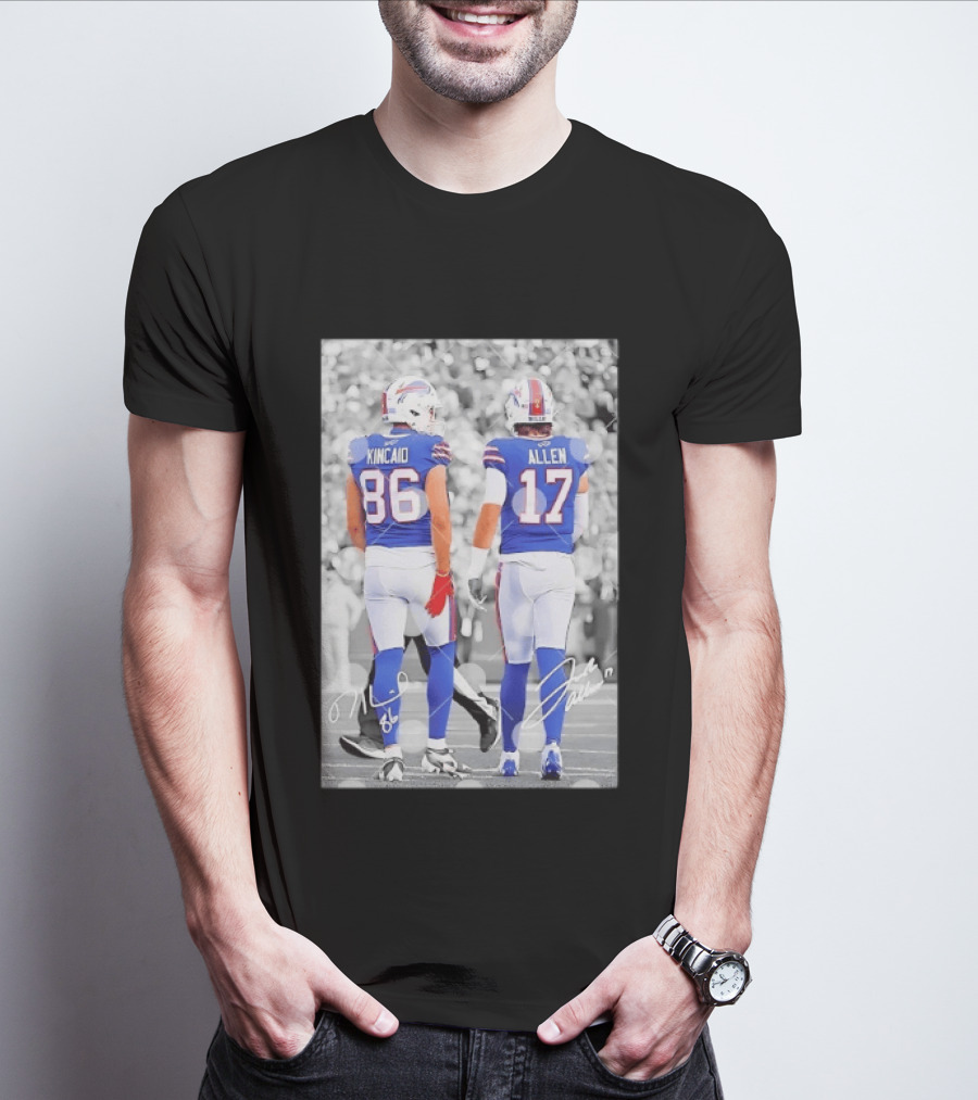 Buffalo Bills Dalton Kincaid 86 And Josh Allen 17 NFL Football Team Players T-Shirt