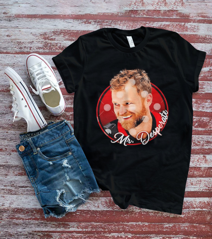 Mr Desperate Expression Hockey Player Red Circle T-Shirt