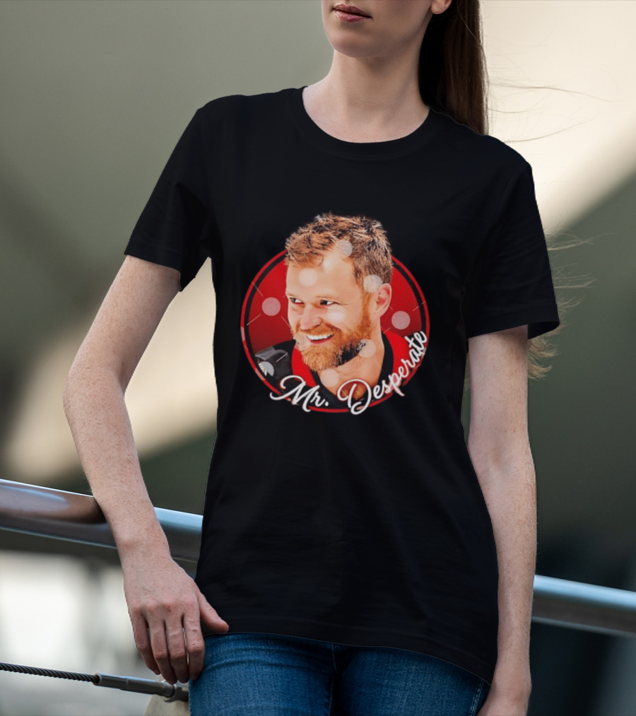 Mr Desperate Expression Hockey Player Red Circle T-Shirt