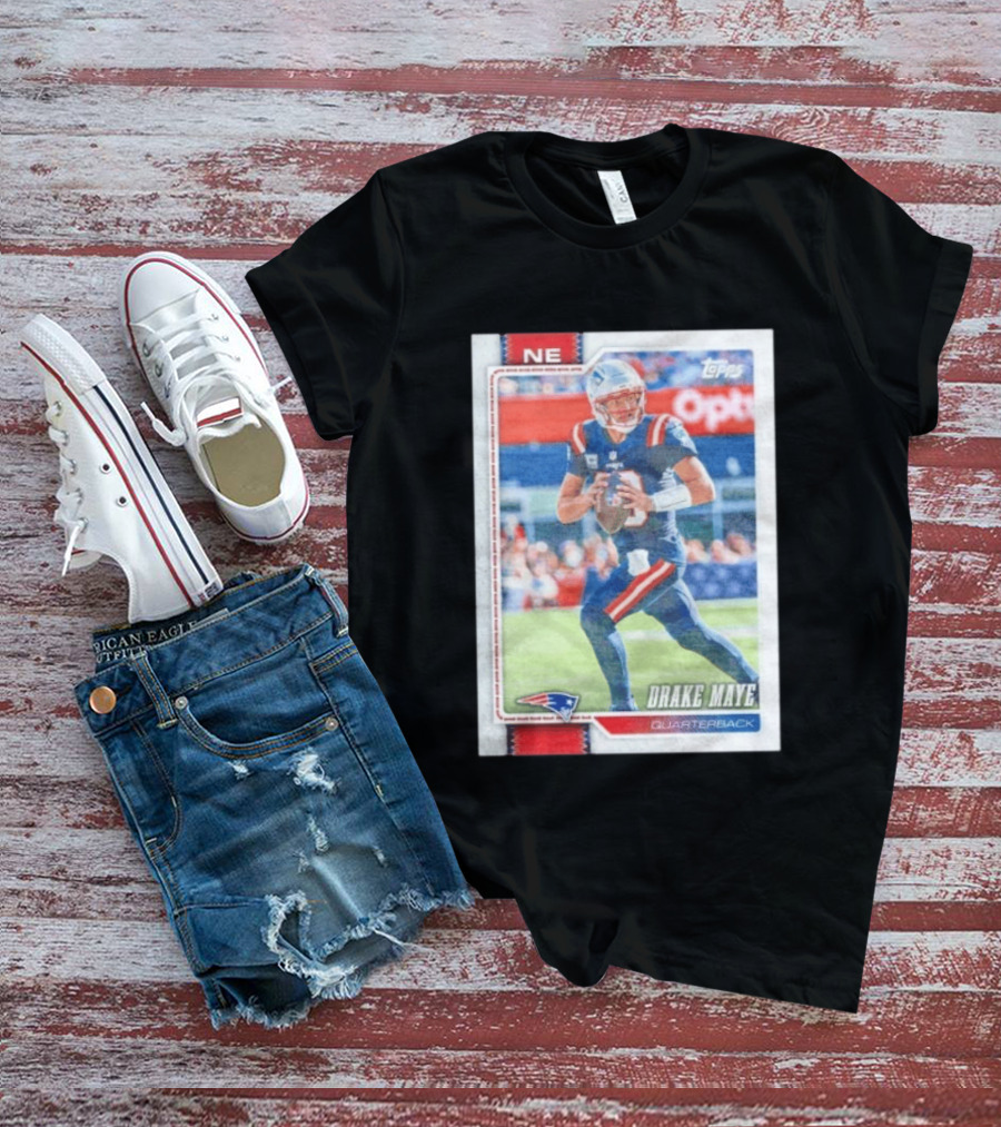 New England Patriots Drake Maye 2026 Topps Quarterback Football Card T-Shirt