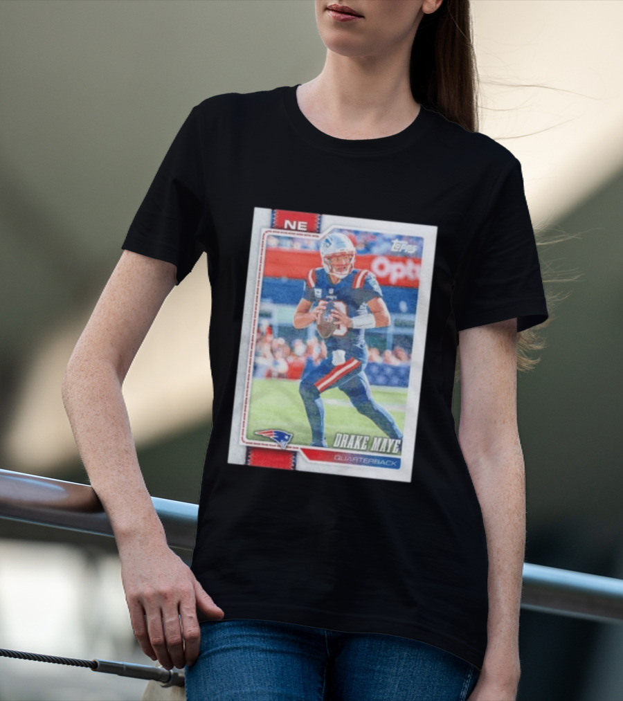 New England Patriots Drake Maye 2026 Topps Quarterback Football Card T-Shirt