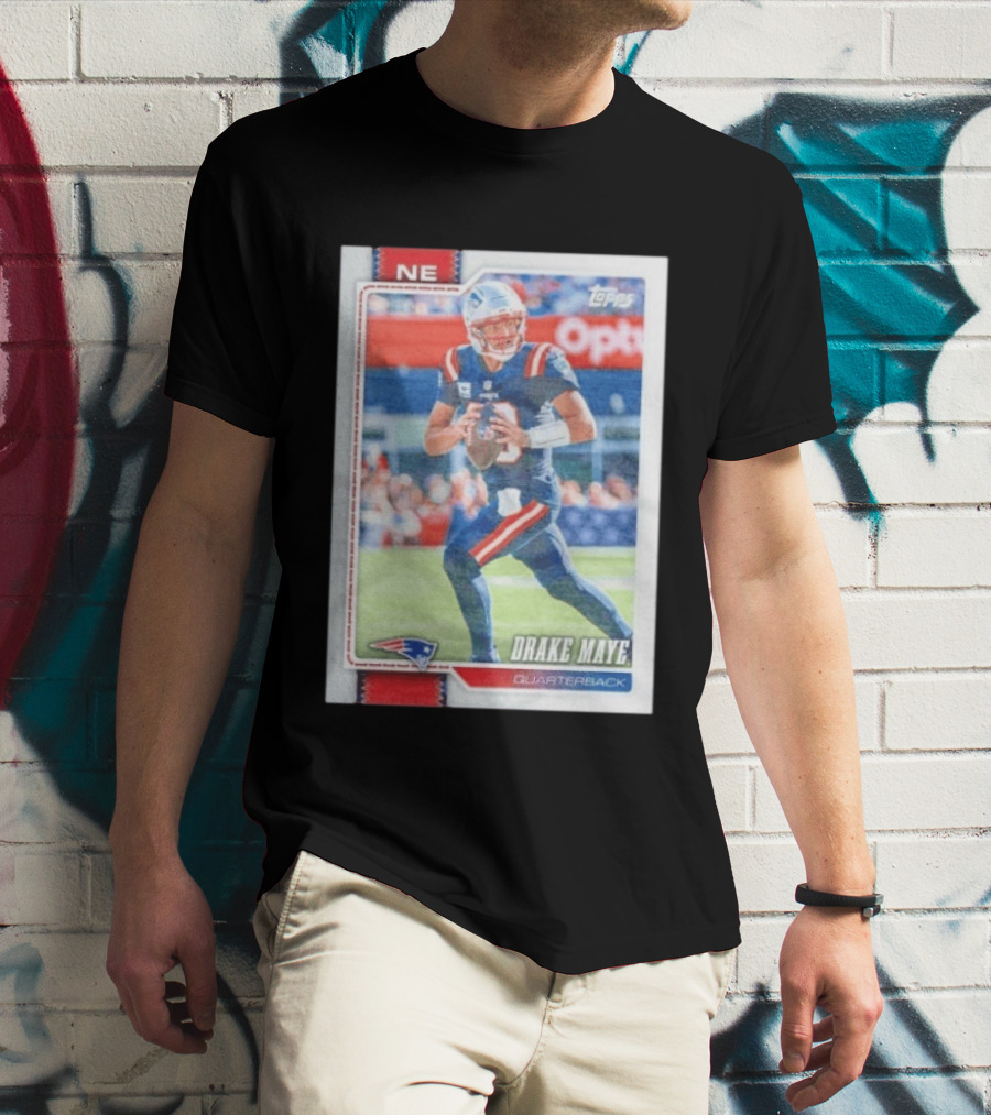 New England Patriots Drake Maye 2026 Topps Quarterback Football Card T-Shirt