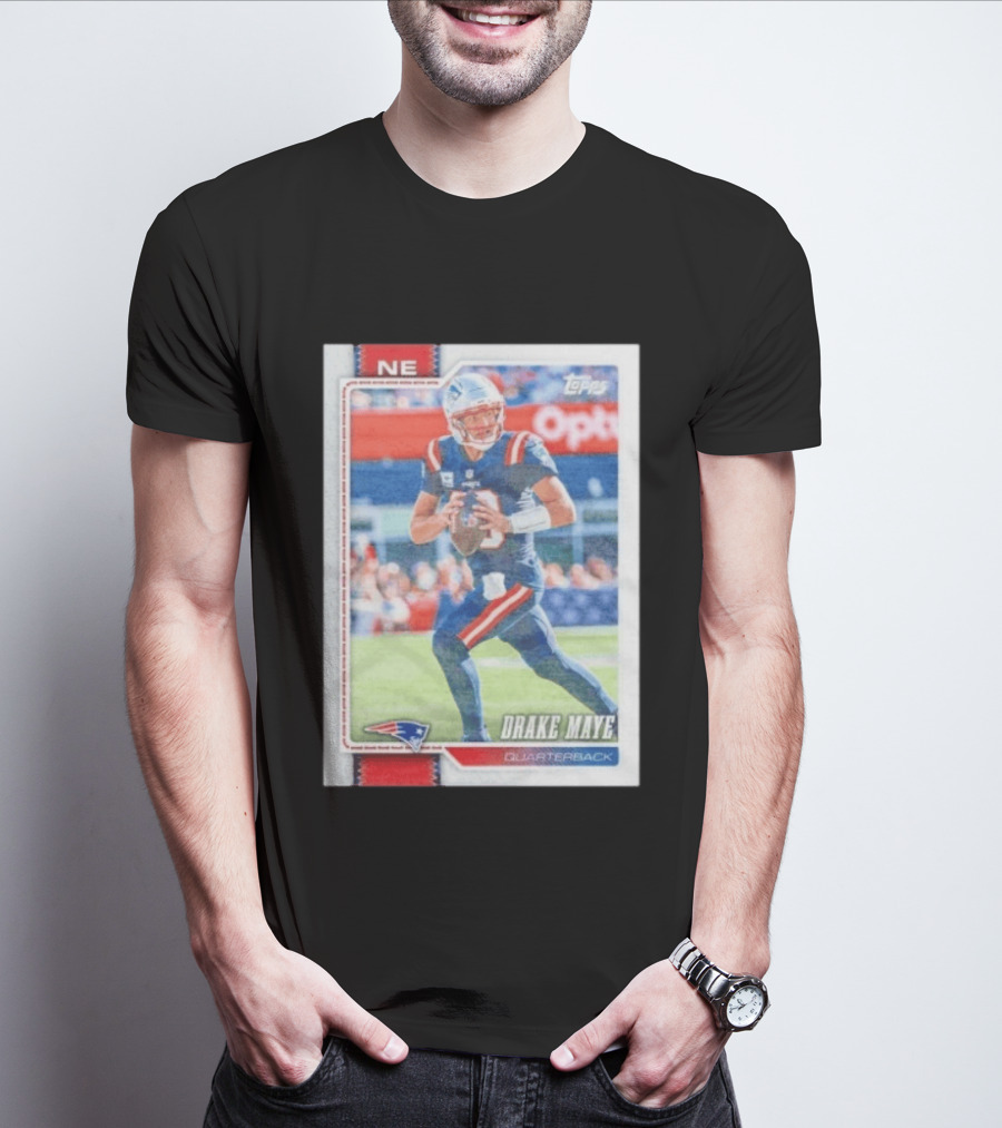 New England Patriots Drake Maye 2026 Topps Quarterback Football Card T-Shirt