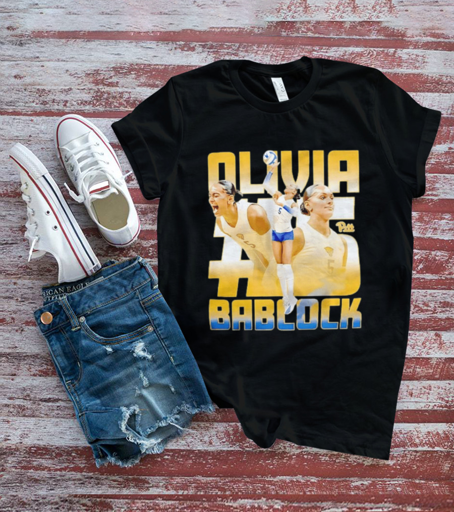 Olivia Bablock Pitt Panthers Volleyball Number 5 T-Shirt