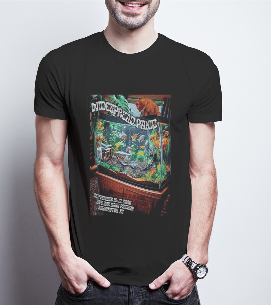 Widespread Panic Live Oak Bank Pavilion Sept 18 19 2026 Wilmington Tour Fish Tank Cat T-Shirt