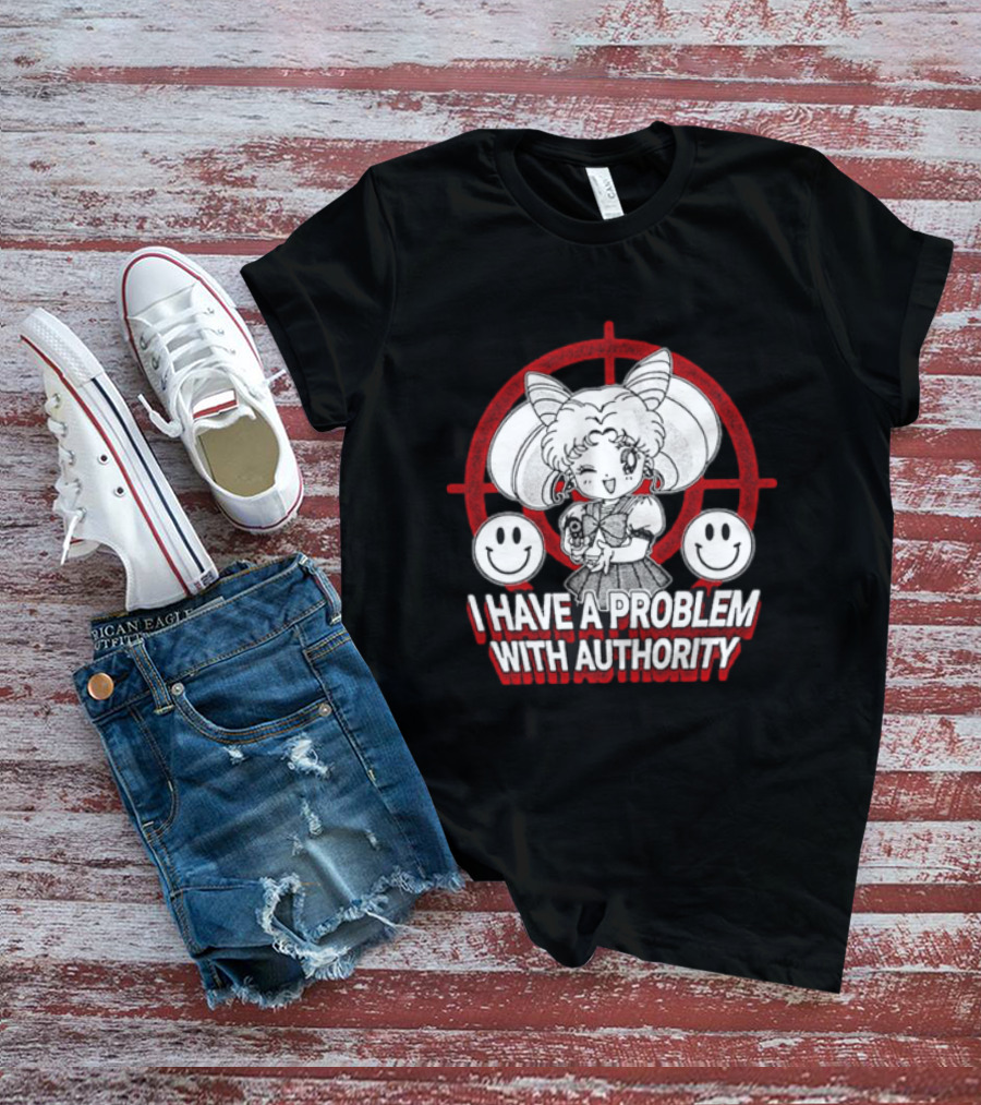 Sailor Moon I Have A Problem With Authority Anime Character Target Smiley Faces T-Shirt
