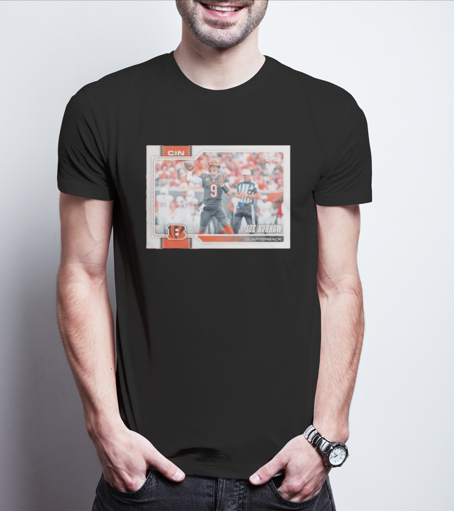 Joe Burrow Cincinnati Bengals Quarterback No 9 Football Card 2026 T-Shirt