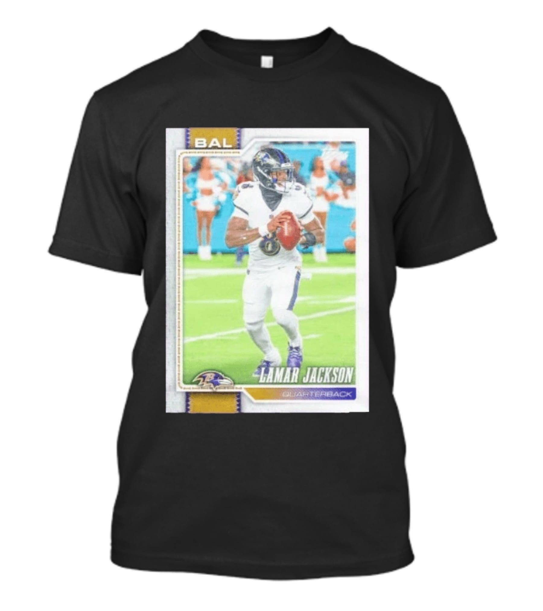 BAL Ravens Lamar Jackson No 8 Quarterback Football Card 2026 T-Shirt