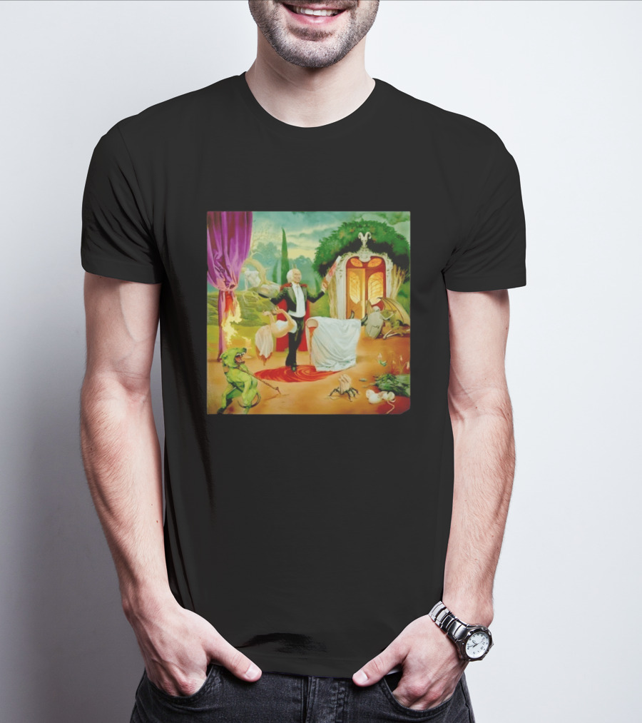 Surreal Magician Gothic Horror Sawing Woman In Half Fantasy Scene T-Shirt