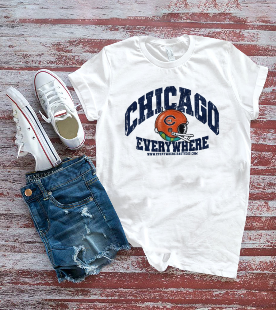 Chicago Everywhere Vintage Football Helmet 2026 T-Shirt