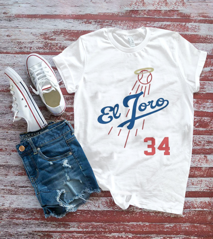 El Toro 34 Baseball Los Angeles Dodgers Fernando Valenzuela Halo T-Shirt