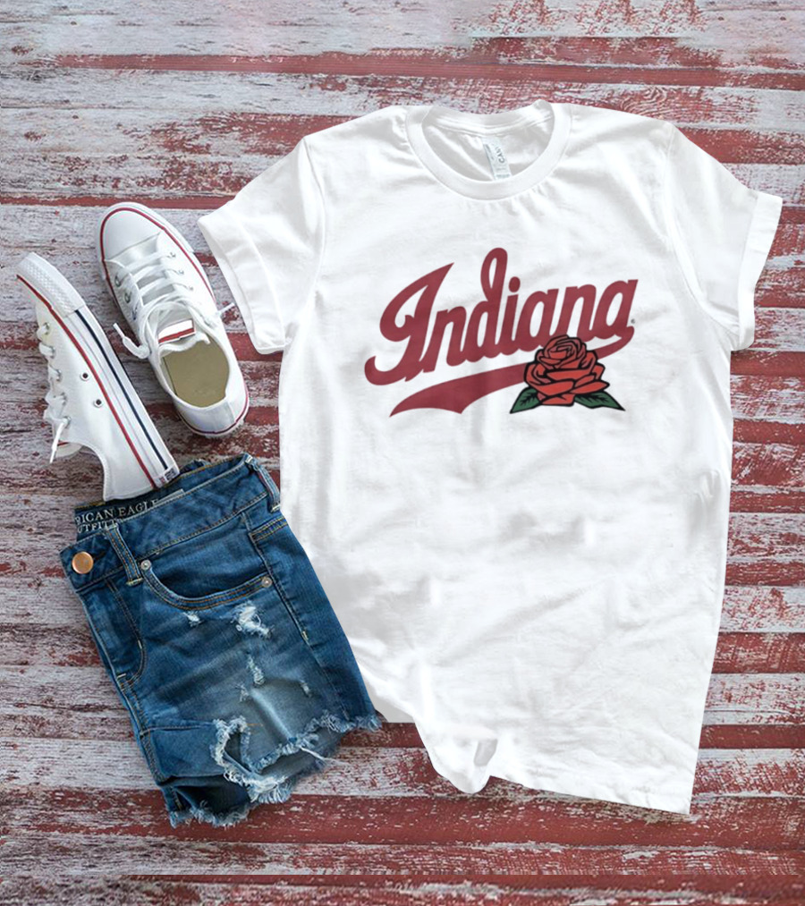 Indiana Rose University College Hoosiers Vintage Floral Script T-Shirt